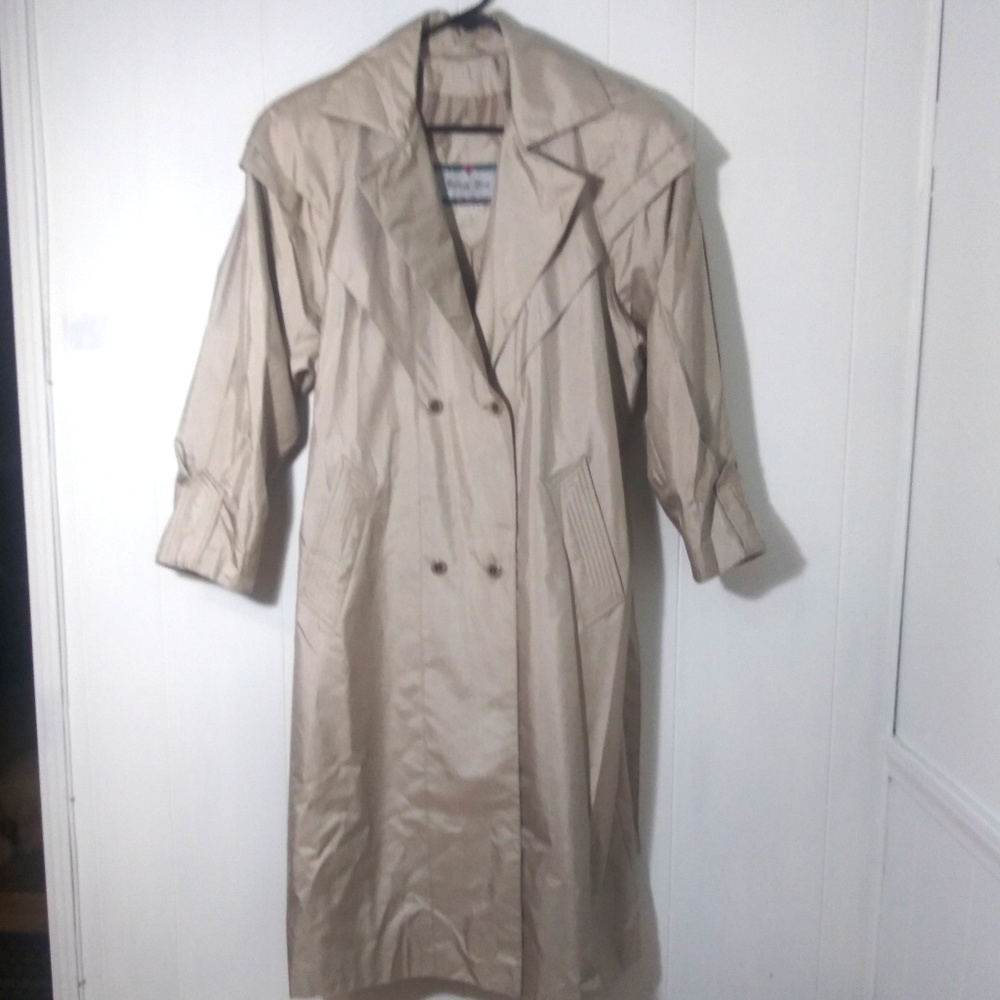 Retro Tan Trench Coat Jacket